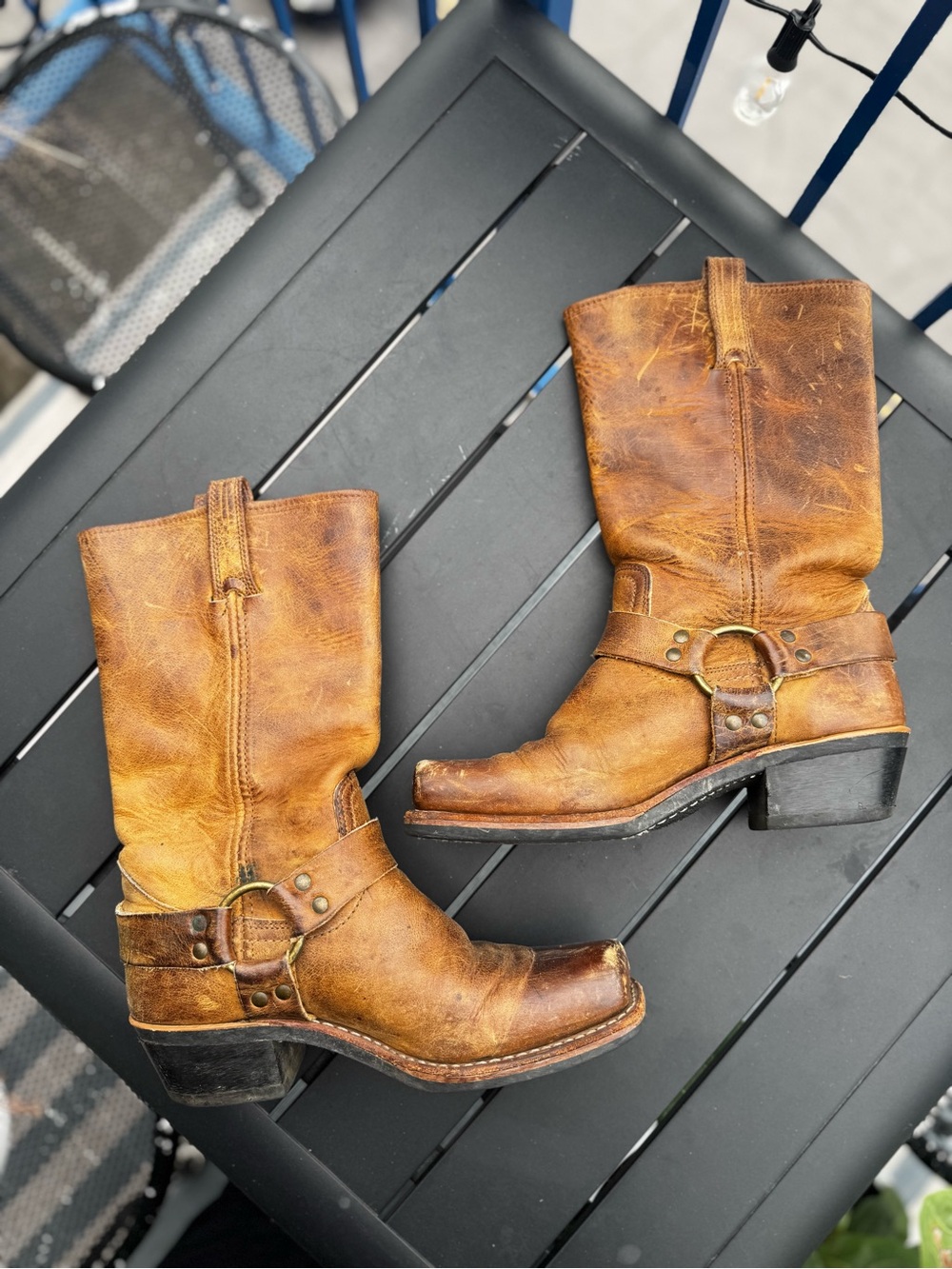 Frye 12R cognac